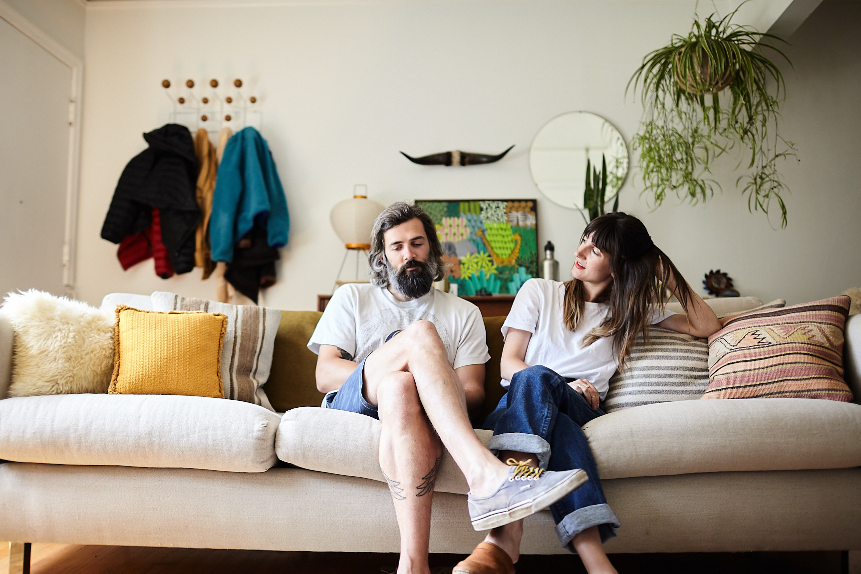 Lifestyle photography of a couple at home in Portland, Oregon. 
