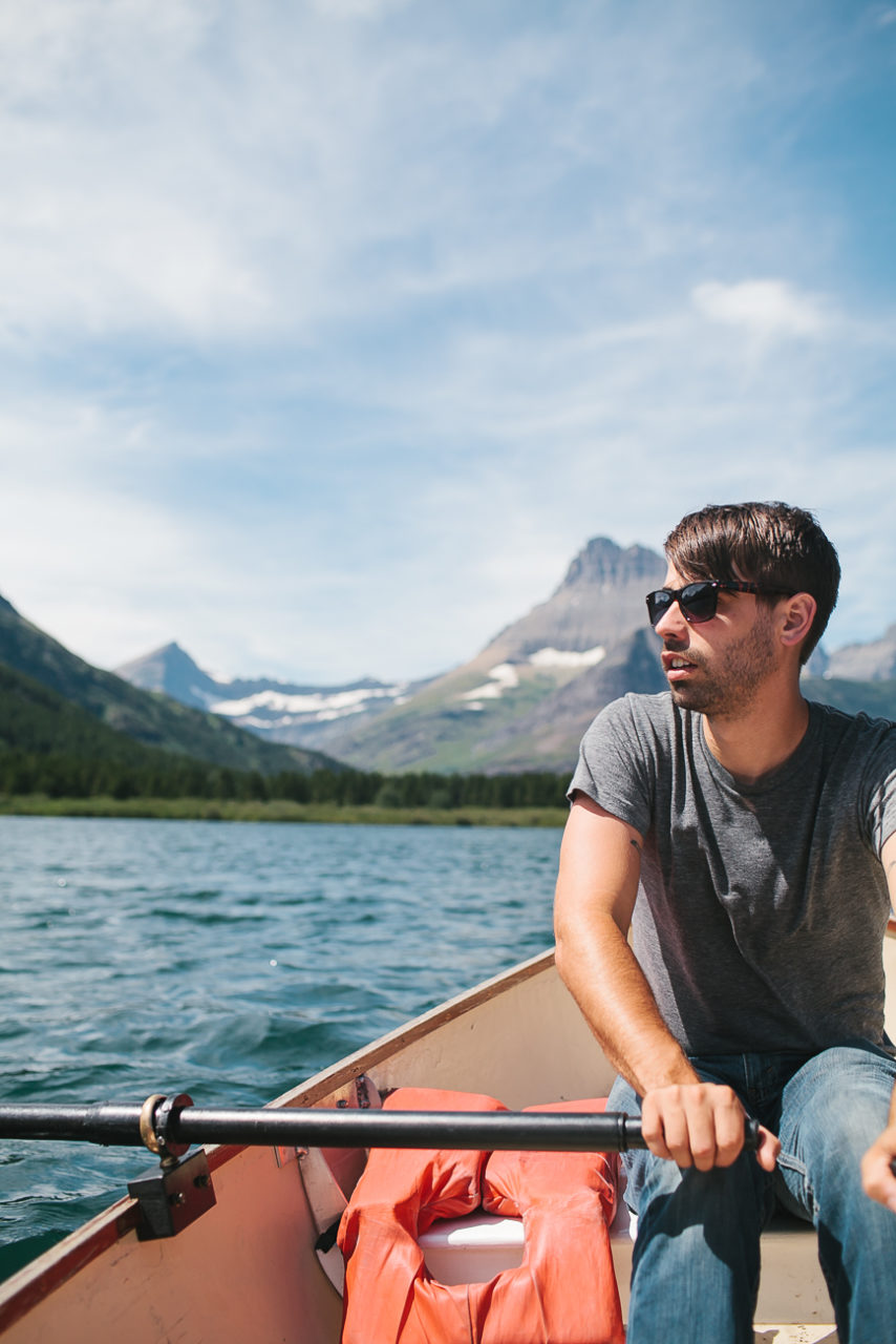 Rowing at Many Glacier in Glacier National Park